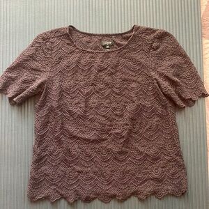 J. Crew Teal Lace Ruffled Blouse